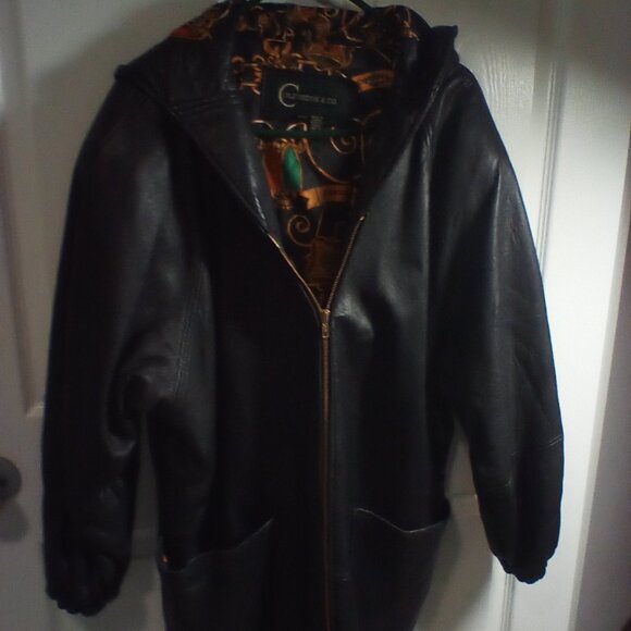 Black leather coat - Picture 1 of 4